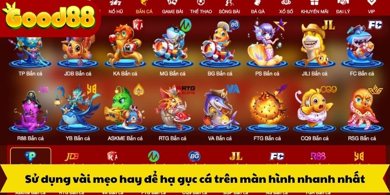 Sử dụng vài mẹo hay để hạ gục cá trên màn hình nhanh nhất