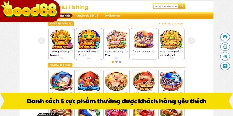 Danh sách 5 cực phẩm thường được khách hàng yêu thích